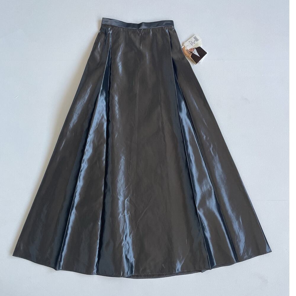 Vtg Y2K Jessica McClintock Bridal Silver Taffeta Maxi Skirt / 6 / NWT Bridesmaid